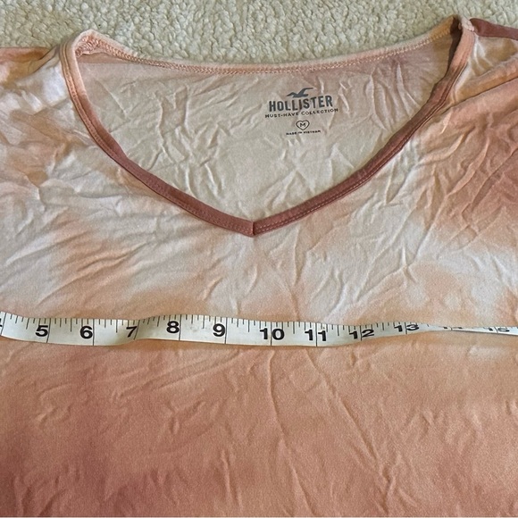 Hollister Women’s Short Sleeve Tie Dye Orange/Pink/White Top size Medium - Picture 6 of 11